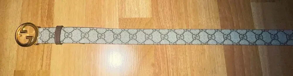 Gucci GG Supreme Monogram Canvas Interlocking G Buckle Belt